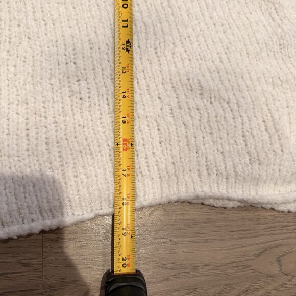 Free People BFF Oversized Cropped Ivory Womens Size M Chunky Cowl Neck Sweater - Picture 10 of 10